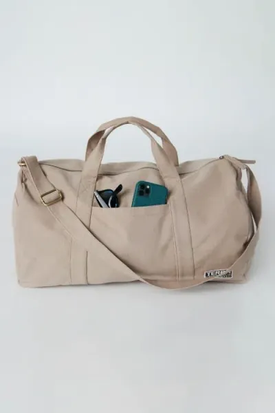 Terra Thread Organic Cotton Duffle Bag In Brown