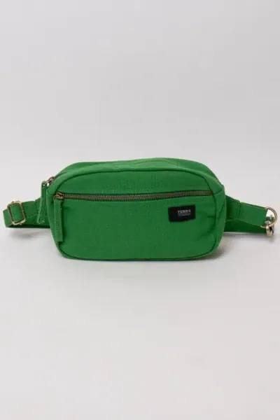 Terra Thread Organic Cotton Sling Belt Bag In Moss Green