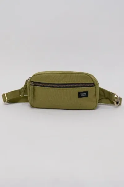 Terra Thread Organic Cotton Sling Belt Bag In Green