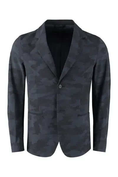 The (alphabet) Black Single-breasted Two-button Jacket For Men