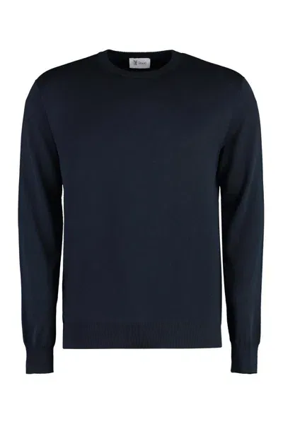 The (alphabet) The (knit) - Silk And Cotton Blend Sweater In Blue