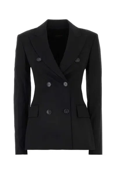 The Andamane Shannon Blazer In Black Polyester