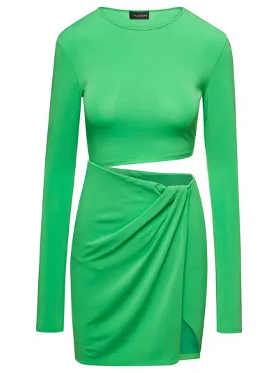 The Andamane Gia Cut Out Jersey Crepe Mini Dress In Green