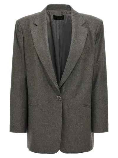 The Andamane Blazer With Front Pockets And Notch Lapel In Gray