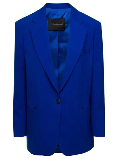 The Andamane 'guia' Oversized Electric Blue Single-breasted Jacket In Viscose Blend Woman In Royal Blue