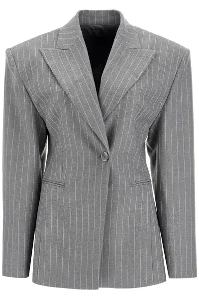 The Andamane Octavia Hourglass Blazer In Gray