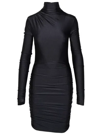 The Andamane Oleandra Turtleneck Mini Dress In Black