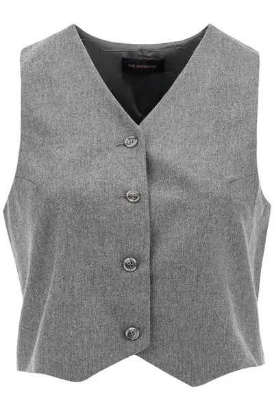 The Andamane Pauline Flannel Vest In Gray