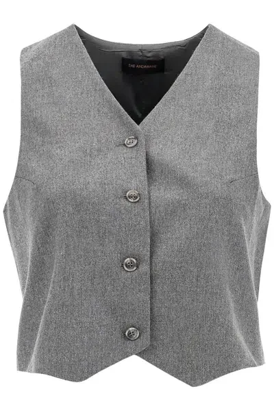 The Andamane 'pauline Flannel Vest In Gray