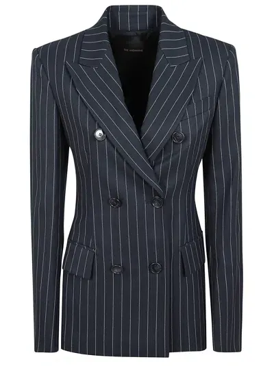 The Andamane Shannon - Double Breast Fitted Blazer In Blue White