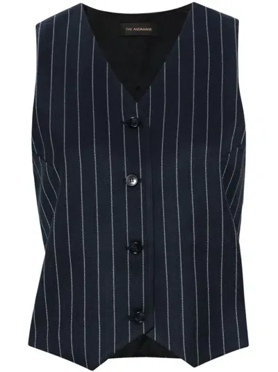 The Andamane Striped Waistcoat In Blue