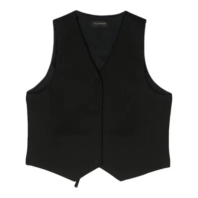 The Andamane Crepe-texture Waistcoat In Black