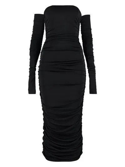 The Andamane Women's Draped Jersey Dress In Black