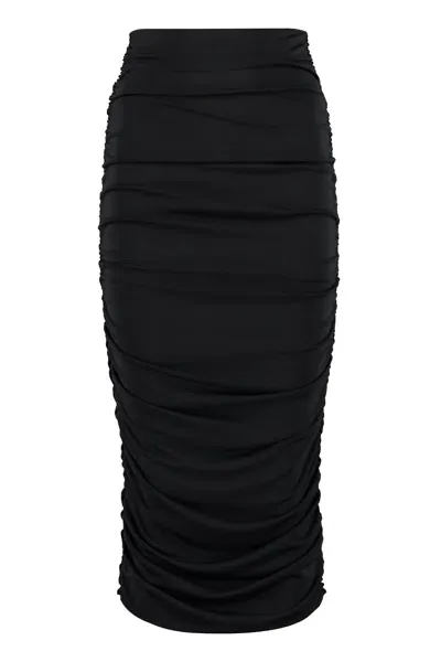 The Andamane Women's Jersey Stretch Skirt In Black