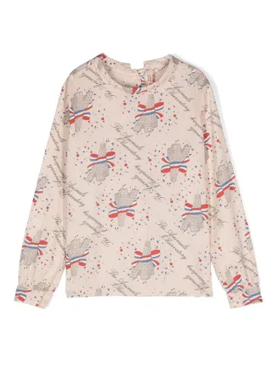 The Animals Observatory Kids' Eiffel Seagull Cotton Blouse In Pink