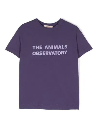 The Animals Observatory Kids' Orion Cotton T-shirt In Purple