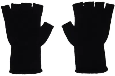 The Elder Statesman Black Fingerless Gloves In 001 Black