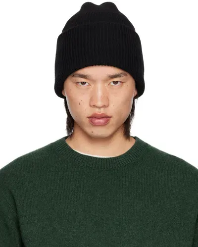 The Elder Statesman Black Parker Beanie In 001 Black