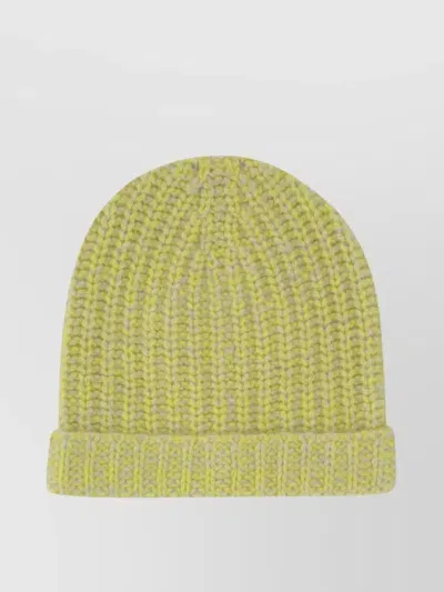 The Elder Statesman Jumbo Rib-knit Beanie In Khaki