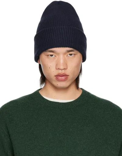 The Elder Statesman Navy Parker Beanie In 410 Navy