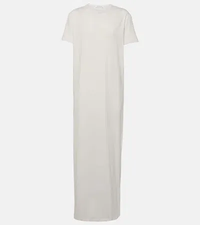 The Frankie Shop Maya Stretch-cotton Maxi T-shirt Dress In White