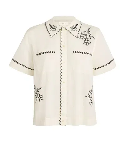 The Great Cotton Embroidered Bowling Shirt In White