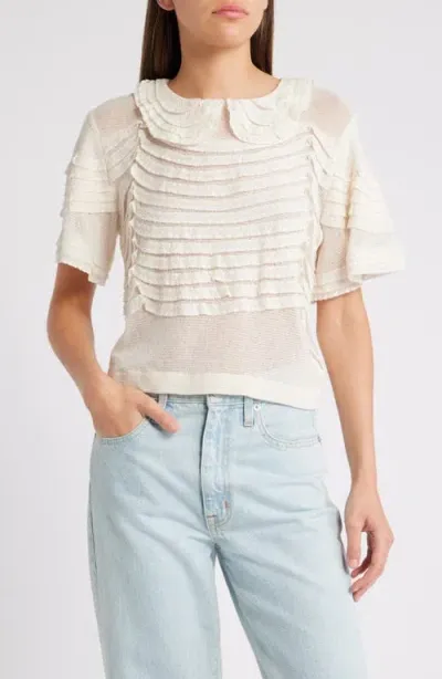 The Great . The Rosebud Knit Top In Cream