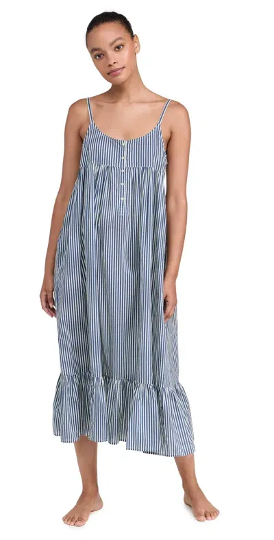 The Great The Ruffle Tank Night Dress Horizon Stripe