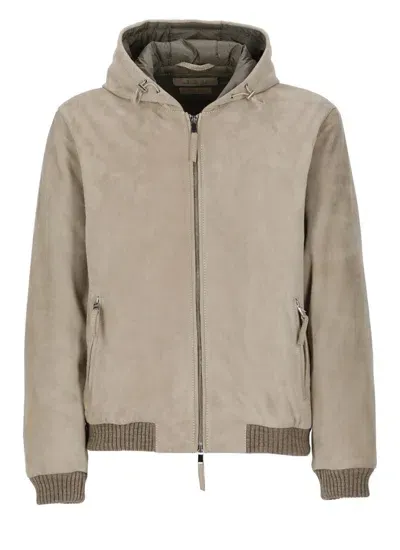 The Jack Leathers Jackets Beige