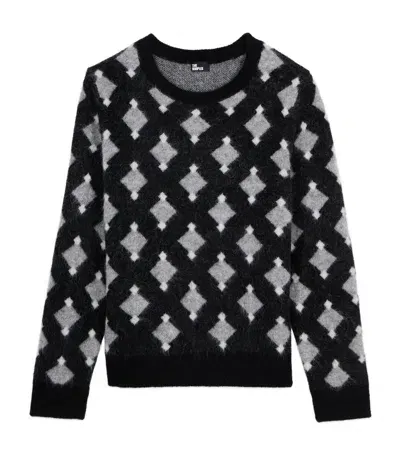 The Kooples Alpaca-blend Jacquard Sweater In Black