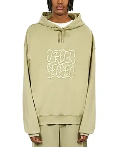 The Kooples Cotton Graphic Hoodie Sweatshirt In Khaki