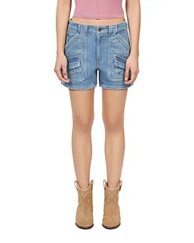 The Kooples Denim Utility Shorts In Blue