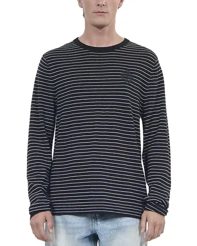 The Kooples Embroidered Blazon Crewneck Sweater In Black/white