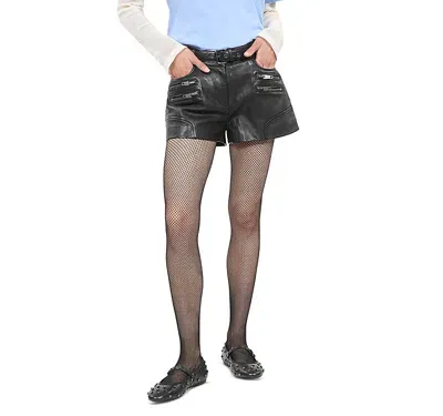 The Kooples Leather Shorts In Black