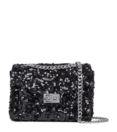 The Kooples Sequin-embellished Emily Shoulder Bag In Black