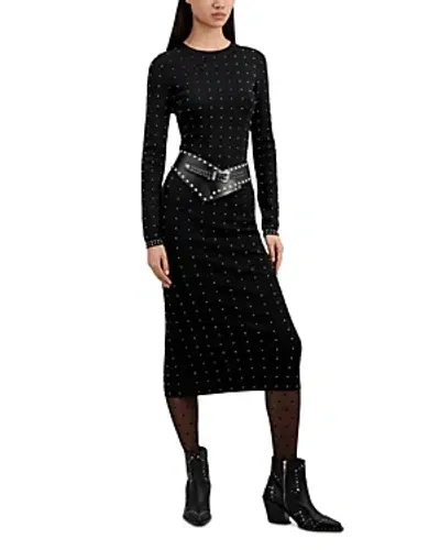 The Kooples Studded Midi Dress In Black