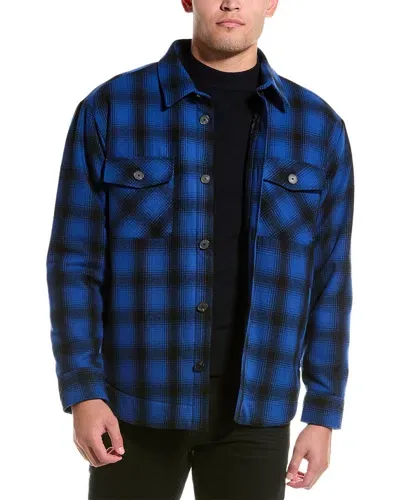 The Kooples Printed Long Sleeve Button Front Shirt Jacket In Blue