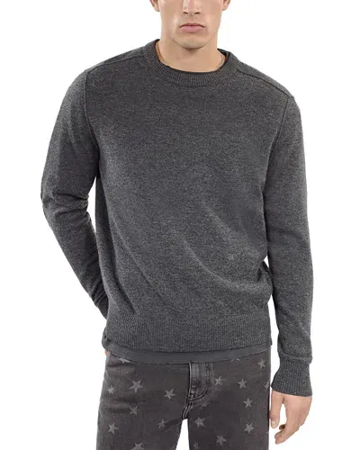 The Kooples Wool Straight Fit Sweater In Middle Grey