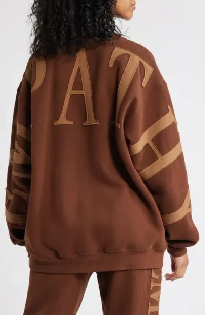 The Mayfair Group Empathy Always Appliqué Graphic Sweatshirt In Brown