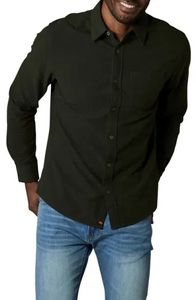 The Normal Brand Fairbanks Brushed Cotton Chamois Button-up Shirt In Alpine