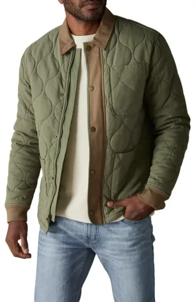 The Normal Brand James Quilted Canvas Liner Jacket In Moss/cedar