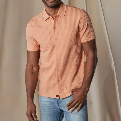 The Normal Brand Knit Getaway Button Up In Georgia Peach