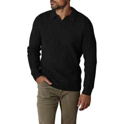 The Normal Brand Ribbed Cotton Blend Polo Sweater In Charcoal