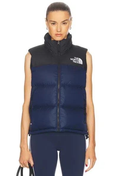 The North Face 1996 Retro Nuptse Vest In Summit Navy & Tnf Black