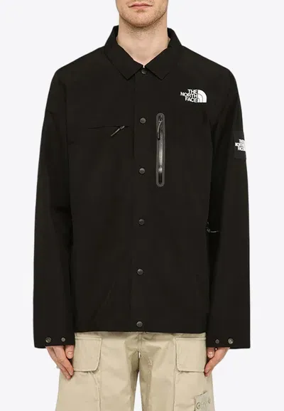 The North Face Amos Logo Print Overshirt In Black