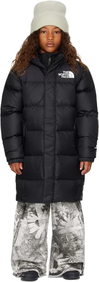 The North Face Big Kids Black Nuptse Long Down Coat In Jk3 Tnf Black