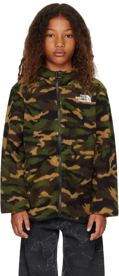 The North Face Big Kids Khaki Glacier Hooded Jacket In 9ij Tnf Black Tnf Ca