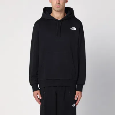 The North Face Black Cotton Blend Hoodie In Light Blue