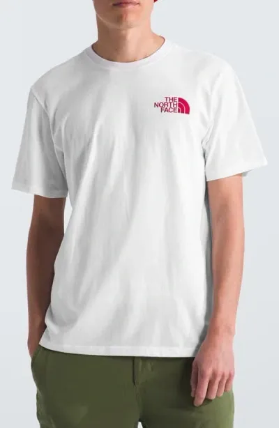 The North Face Box Logo Graphic T-shirt In Tnf White/tnf Red