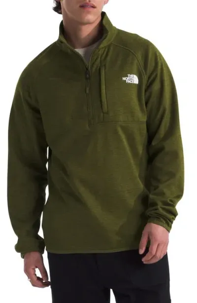 The North Face Canyonlands Quarter Zip Pullover In Forest Olive Heather